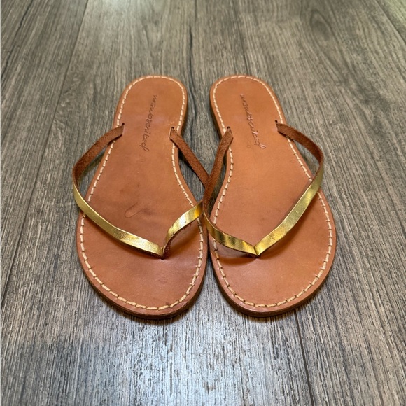 Free People Unsubscribed Vero Cuoio Genuine Italian Leather Capri Flip Flops - Picture 1 of 4